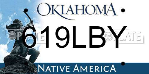 619LBY Oklahoma License Plate