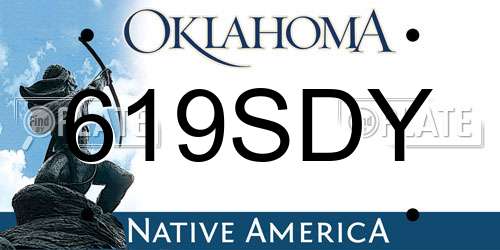 619SDY Oklahoma License Plate