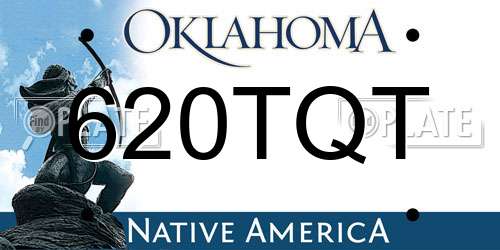620TQT Oklahoma License Plate