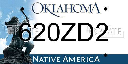 620ZD2 Oklahoma License Plate