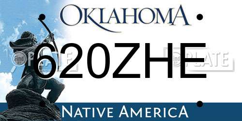 620ZHE Oklahoma License Plate