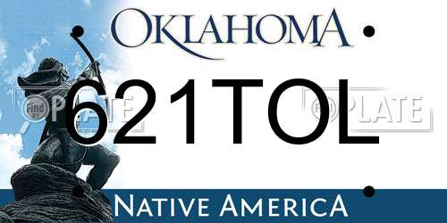 621TOL Oklahoma License Plate