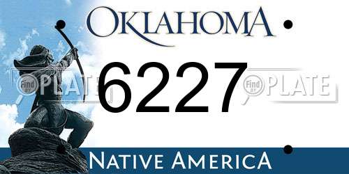 6227 Oklahoma License Plate
