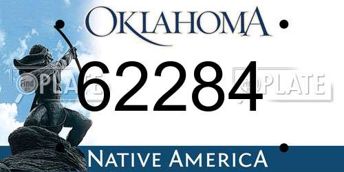 62284 Oklahoma License Plate