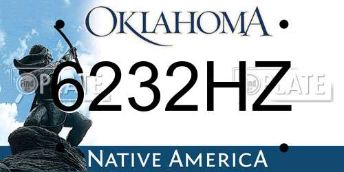 6232HZ Oklahoma License Plate