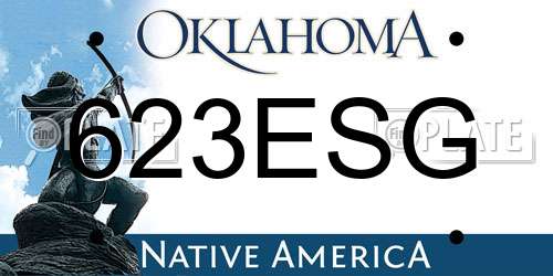 623ESG Oklahoma License Plate