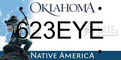 623EYE Oklahoma License Plate