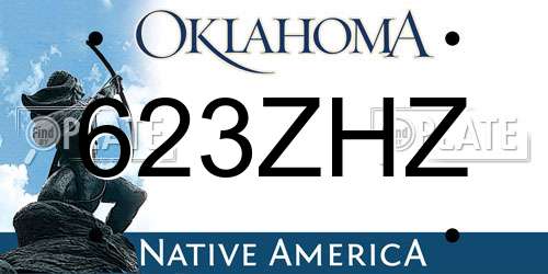 623ZHZ Oklahoma License Plate
