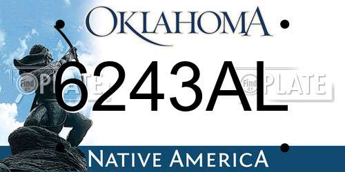 6243AL Oklahoma License Plate