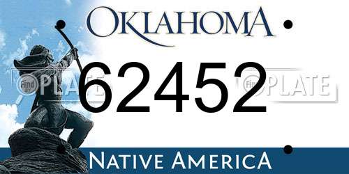 62452 Oklahoma License Plate