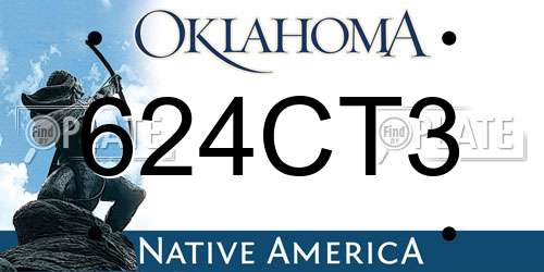 624CT3 Oklahoma License Plate