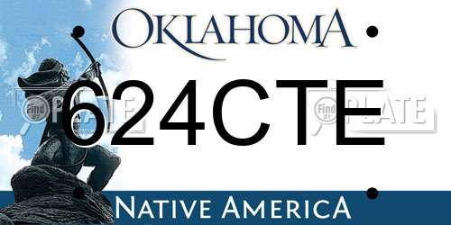 624CTE Oklahoma License Plate