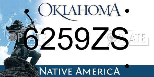 6259ZS Oklahoma License Plate