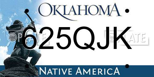 625QJK Oklahoma License Plate
