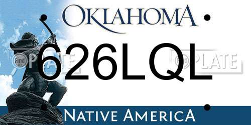 626LQL Oklahoma License Plate