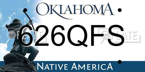 626QFS Oklahoma License Plate