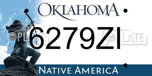 6279ZI Oklahoma License Plate