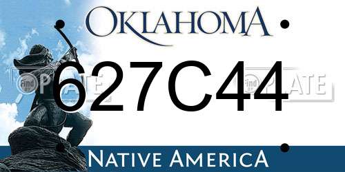 627C44 Oklahoma License Plate
