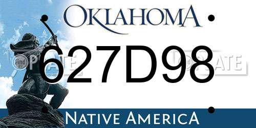627D98 Oklahoma License Plate