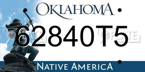 62840T5 Oklahoma License Plate