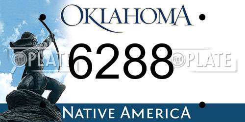 6288 Oklahoma License Plate