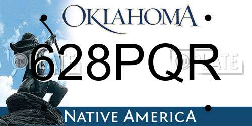 628PQR Oklahoma License Plate