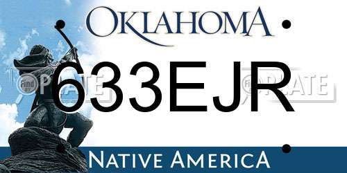 633EJR Oklahoma License Plate