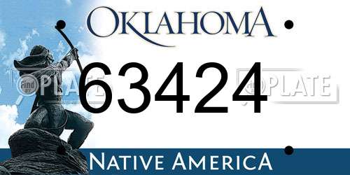 63424 Oklahoma License Plate