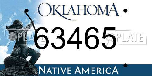 63465 Oklahoma License Plate
