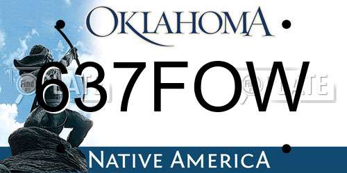 637FOW Oklahoma License Plate
