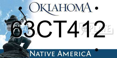 63CT412 Oklahoma License Plate