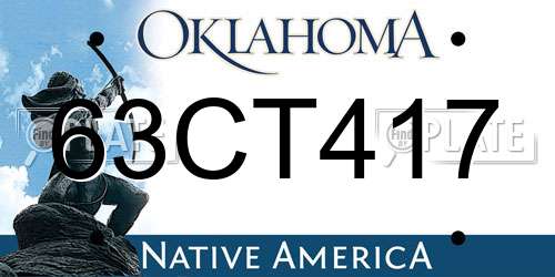 63CT417 Oklahoma License Plate