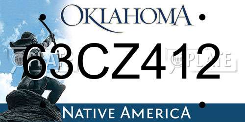 63CZ412 Oklahoma License Plate