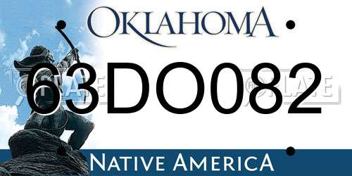 63DO082 Oklahoma License Plate