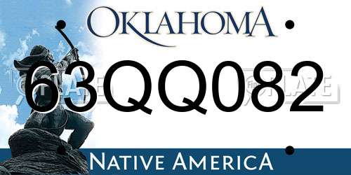63QQ082 Oklahoma License Plate