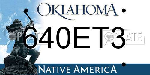 640ET3 Oklahoma License Plate