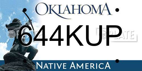 644KUP Oklahoma License Plate