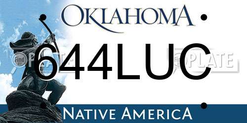 644LUC Oklahoma License Plate