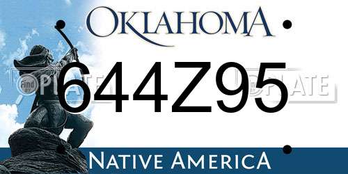 644Z95 Oklahoma License Plate