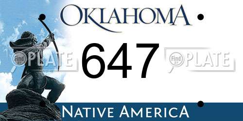 647 Oklahoma License Plate