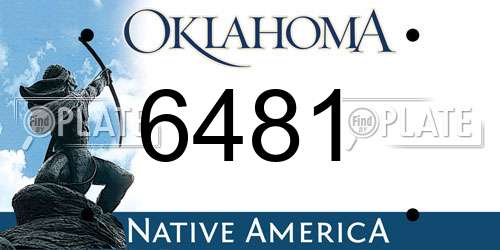 6481 Oklahoma License Plate