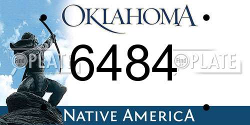 6484 Oklahoma License Plate