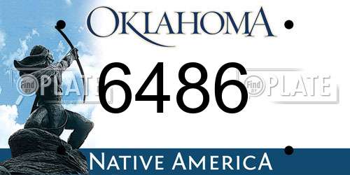 6486 Oklahoma License Plate