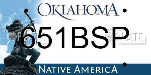 651BSP Oklahoma License Plate