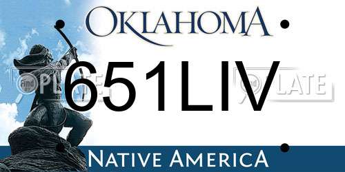 651LIV Oklahoma License Plate