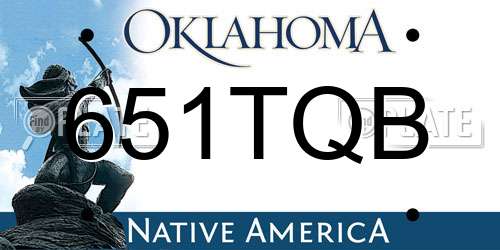 651TQB Oklahoma License Plate