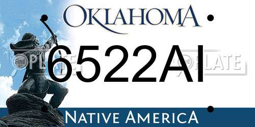 6522AI Oklahoma License Plate