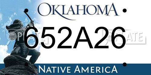 652A26 Oklahoma License Plate