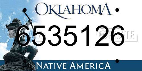 6535126 Oklahoma License Plate