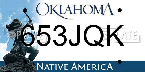 653JQK Oklahoma License Plate